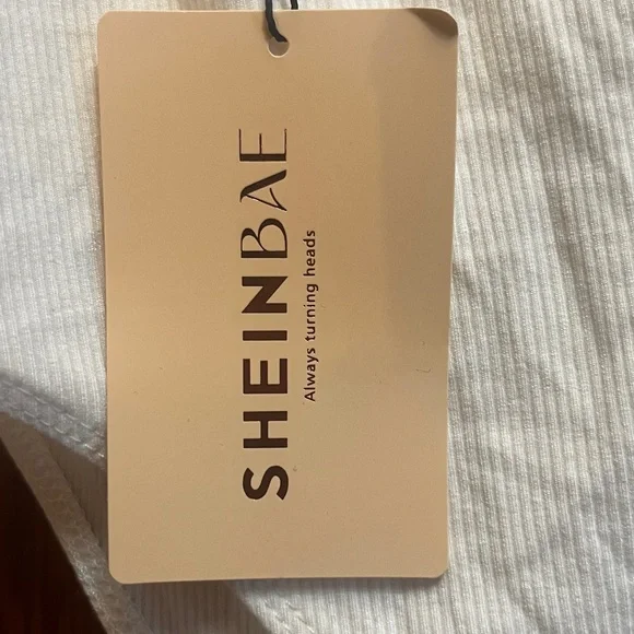 SHEIN Ribbed Cream Bodysuit - Picture 3 of 4